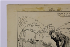Original Clare Briggs Pen & Ink 'Radio Golf' Cartoon For New York Tribune - March 22, 1925