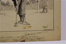 Original Clare Briggs Pen & Ink 'Radio Golf' Cartoon For New York Tribune - March 22, 1925