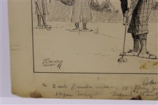 Original Clare Briggs Pen & Ink 'Radio Golf' Cartoon For New York Tribune - March 22, 1925