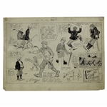 Original Clare Briggs Pen & Ink And They Say Golf Isnt A Talking Game Cartoon Featuring Golf Book Depiction Illustration