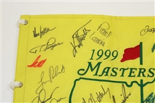 Multi-Signed 1999 Masters Embroidered Flag - Langer, Price, Weir, Sutton, & others JSA ALOA