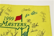 Multi-Signed 1999 Masters Embroidered Flag - Langer, Price, Weir, Sutton, & others JSA ALOA