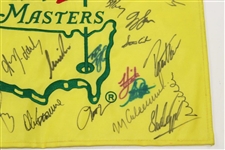Multi-Signed 1999 Masters Embroidered Flag - Langer, Price, Weir, Sutton, & others JSA ALOA