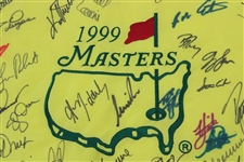Multi-Signed 1999 Masters Embroidered Flag - Langer, Price, Weir, Sutton, & others JSA ALOA