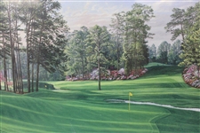 Vinny Giles' 1998 Masters Gift - Linda Hartough Signed Ltd Ed #6 Hole Juniper Canvas - Sealed