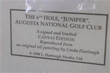 Vinny Giles' 1998 Masters Gift - Linda Hartough Signed Ltd Ed #6 Hole Juniper Canvas - Sealed