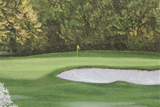 Vinny Giles' 2000 Masters Gift - Linda Hartough Signed Ltd Ed #4 Hole Floweing Crab Apple Canvas - Sealed