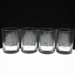 Vinny Giles Augusta National Golf Club Four (4) Sterling Cut Glasses in Original Box