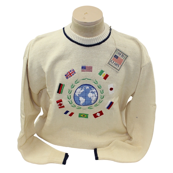 Vinny Giles Personal Unused Old Glory Brand Sweater with Nations Flags - Large