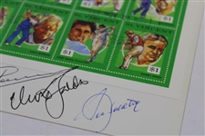 Hogan, Seve, Nicklaus, Player, Norman, Olazabal & Faldo Signed 1991 Famous 60¢ Golfer Stamps JSA ALOA