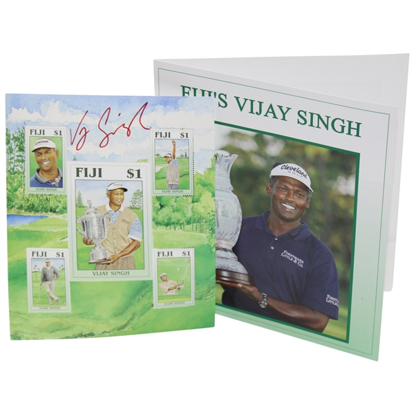 Vijay Singh Signed 'Fijis Vijay Singh' Commemorative Stamps with Booklet
