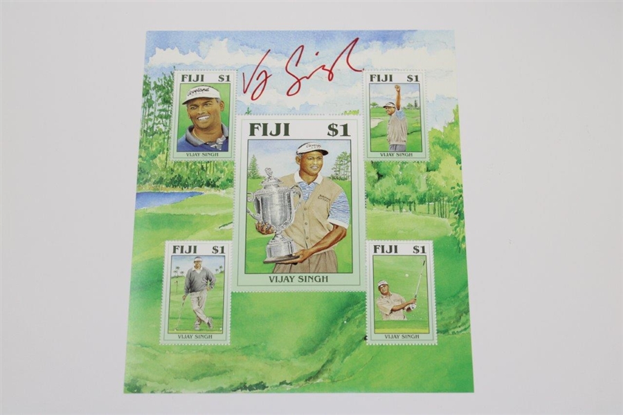 Vijay Singh Signed 'Fijis Vijay Singh' Commemorative Stamps with Booklet