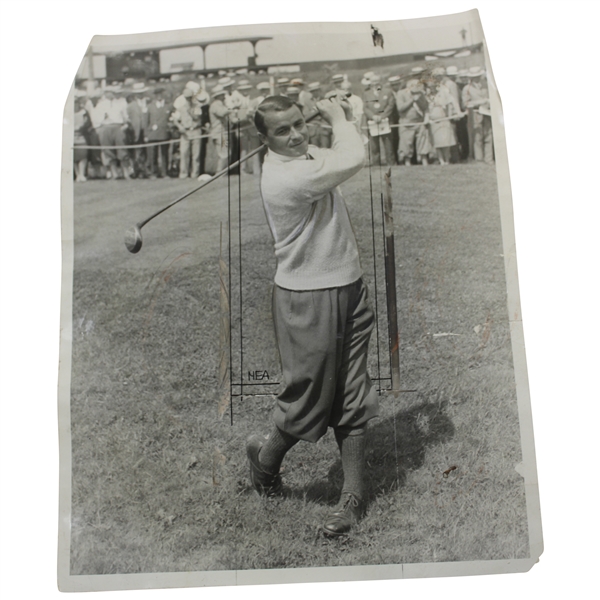 Gene Sarazen 1928 Wire Photo - Post Swing - 6/23/1928