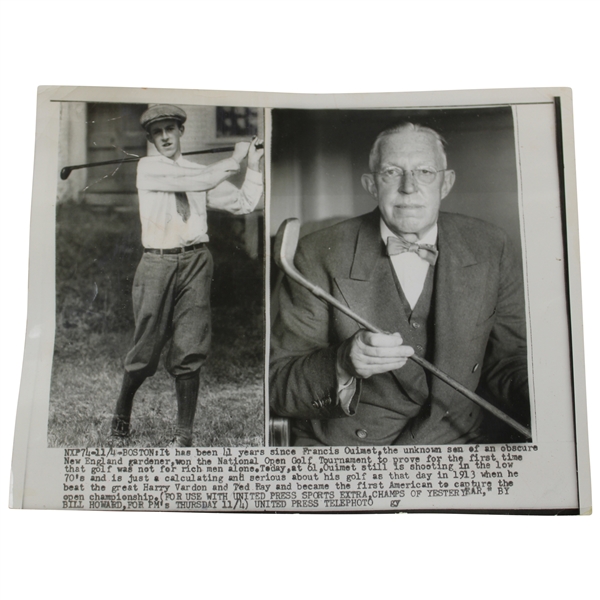 Francis Ouimet 1955 Cleveland Press Press Wire Photo w/Dual Images - 4/14/1955