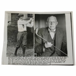 Francis Ouimet 1955 Cleveland Press Press Wire Photo w/Dual Images - 4/14/1955