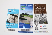 Justin Rose(2013 US Open) & Jason Dufner(2013 PGA) Signed Tickets Plus 2008 US Open Ticket JSA ALOA