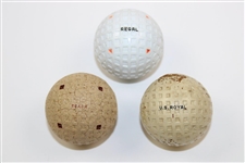 Three (3) Square Mesh Pattern Balls - Vintage Eagle & VS Royal plus Reproduction