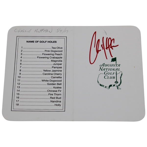 Charlie Hoffman Signed Augusta National Golf Club Scorecard JSA ALOA