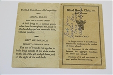 Bobby Jones, Grantland Rice, Bing Crosby & Albin Holder Match Signed Blind Brook Scorecard JSA ALOA
