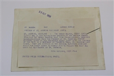 Bobby Jones at 'Freedom of St. Andrews for Bobby Jones' Wire Photo - 10-/10/1958