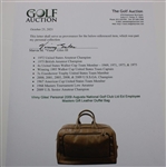 Vinny Giles' Personal 2009 Augusta National Golf Club Ltd Ed Employee Masters Gift Leather Duffel Bag