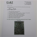 Vinny Giles' Personal Uncut Sheet of 2012 UpperDeck SPA Golf F1 Regular Cards Silver