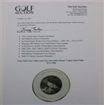 Vinny Giles' Pine Valley Golf Club John Arthur Brown Trophy Lenox Plate - 1913-1988