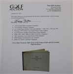Vinny Giles' Personal 1966 'Some of the Rules of Golf' with 24 Crombie Reproductions