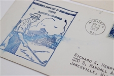 President Eisenhower Visits Augusta & 1953 President & Mrs. Eisenhower Accept 'Mamie's Cabin' Cachets