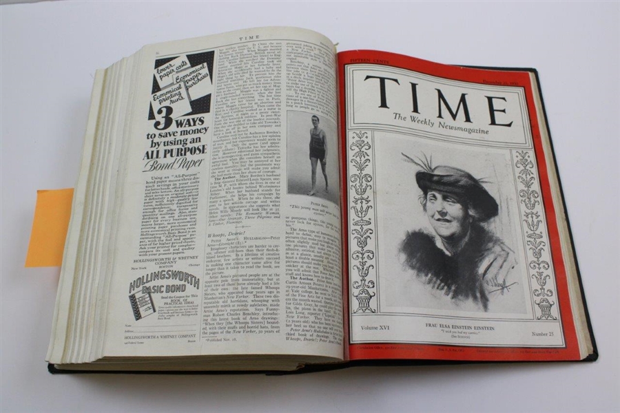 1930 Full Volume July-Dec TIME Magazine #051 w/Jones Grand Slam