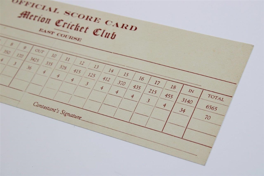 1930 US Amateur at Merion Cricket Club Official Scorecard - Jones Grand Slam