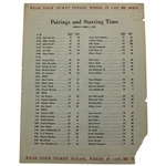1949 Masters Tournament Friday Pairing Sheet