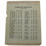 1950 Masters Tournament Sunday Final Rd Pairing Sheet