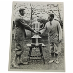 1930 Walker Cup Bobby Jones & Roger Wethered 8x10 Wire Photo International Stamp 5/31/1930