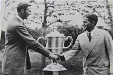 1930 Walker Cup Bobby Jones & Roger Wethered 8x10 Wire Photo International Stamp 5/31/1930