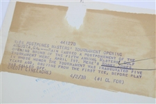 Bobby Jones 1938 Masters Tournament Opening Round First Tee Shot 4/2/1938