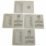 Group of Four (4) Augusta National Golf Club Official Scorecards