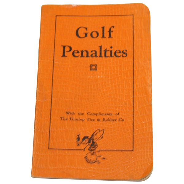 1933 Golf Penalties Booklet - Compliments of Dunlop Tire & Rubber Co.
