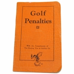 1933 Golf Penalties Booklet - Compliments of Dunlop Tire & Rubber Co.