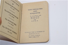 1933 Golf Penalties Booklet - Compliments of Dunlop Tire & Rubber Co.