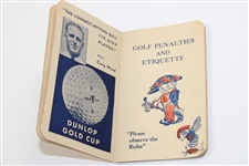 1933 Golf Penalties Booklet - Compliments of Dunlop Tire & Rubber Co.