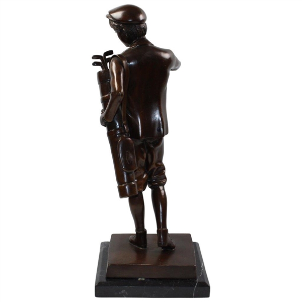 Vintage Large Spelter Bronzed Caddie Golfer with Working Lamp - 22 1/2 Tall
