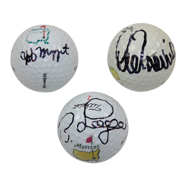 Bernhard Langer, Lee Trevino & Jeff Maggert Signed Masters Logo Golf Balls JSA ALOA