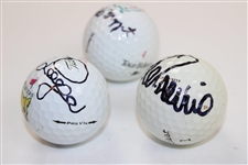 Bernhard Langer, Lee Trevino & Jeff Maggert Signed Masters Logo Golf Balls JSA ALOA