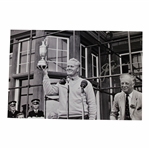 Jack Nicklaus Signed 1966 OPEN at Muirfield Claret Jug B&W Photo with Letter JSA ALOA