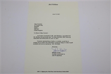 Jack Nicklaus Signed 1966 OPEN at Muirfield Claret Jug B&W Photo with Letter JSA ALOA