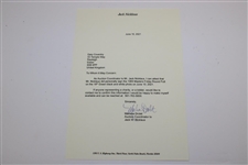 Jack Nicklaus Twice-Signed 1965 Masters Friday Rd 16th Green Putt B&W Photo with Letter JSA ALOA