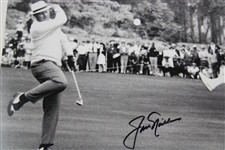 Jack Nicklaus Signed 1966 Masters Final Rd 15th Green Birdie Putt B&W Photo with Letter JSA ALOA