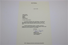 Jack Nicklaus Signed 1966 Masters Final Rd 15th Green Birdie Putt B&W Photo with Letter JSA ALOA