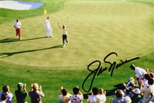 Jack Nicklaus Signed 1986 Masters Final Rd 18th Green Celebration Photo with Letter JSA ALOA